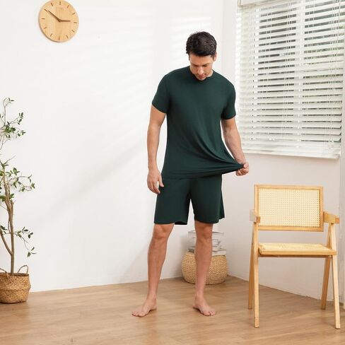 DG Hill Mens Pajamas مجموعة شورتات - سروال بيجاما سروال سروال سروال سروال سراويل PJS - Pajamas الصيفية بارد بنطلون قصير PJs لينة للرجال in Kuwait