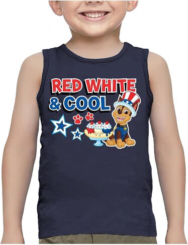 Tstars Chase Birthday Boy Shirt Gifts for Boys 2nd 3rd 4th 5th Paw Patrol Tank Top Summer Toddler Unisex Sleeveless Shirt in Saudi Arabia