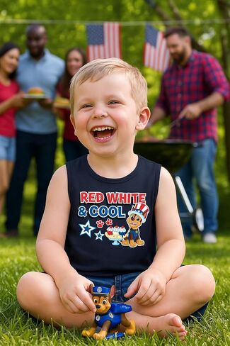 Tstars Chase Birthday Boy Shirt Gifts for Boys 2nd 3rd 4th 5th Paw Patrol Tank Top Summer Toddler Unisex Sleeveless Shirt in Saudi Arabia