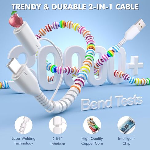 Coolden USB C Cable 2 in 1 Multi Charging Cable 3.3ft for iPhone Charger Cord Black Beaded for Men Women USB A to USB C to Phone Fast Charger Cable for iPhone 16 15 14 Pro Max,Galaxy S25 S24 S23 Ultra in Kuwait