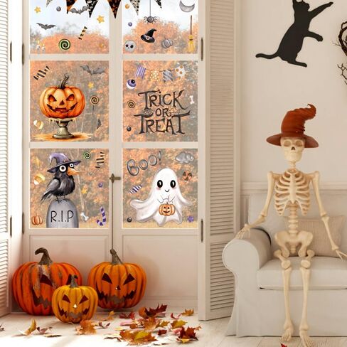 6 Sheets 4th of July Patriotic Window Clings Stickers,Watercolor Animals Fireworks and Stars Double-Sided Window Decals for Independence Day Store Glass Home Holiday Decoration in Saudi Arabia