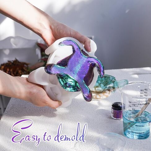 LET'S RESIN 3 pcs Sea Turtle Meditation Resin Molds, Flexiable & Easy Clean Epoxy Resin Molds, Cute Zen Yoga Statues Decor for Resin Casting, Soap, Candle, Flowers Preservation, Beach Decor in Saudi Arabia