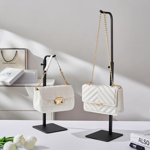 pickpiff 3 Pack Purse Holder Handbag Display Stand: Gold Hanger Rack for Bags, Purses, and Wreath, Adjustable Hook Stand for Tabletop, Closet, and Retail Use for Vendors in Kuwait