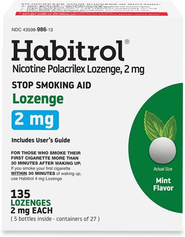 Habitrol Nicotine Lozenges 2 mg Original Flavor - 135 Count - Stop Smoking Aid - Reduce Cravings and Withdrawal Symptoms in Saudi Arabia