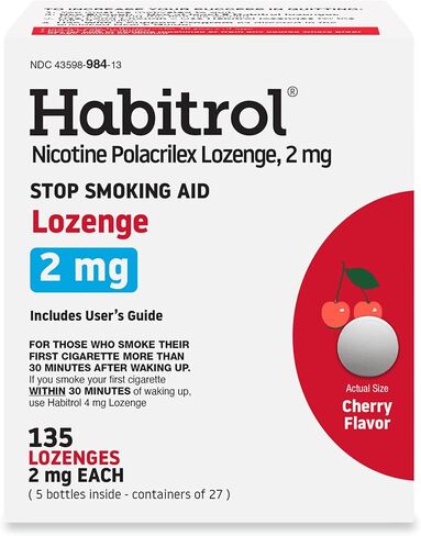 Habitrol Nicotine Lozenges 2 mg Original Flavor - 135 Count - Stop Smoking Aid - Reduce Cravings and Withdrawal Symptoms in Saudi Arabia