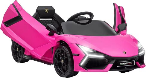 Qaba Lamborghini Revuelto Licensed 12V Kids Electric Car, Battery Powered Ride on Car with Hydraulic Doors, Remote Control, Transport Wheels, Spring Suspension, Music, Lights, 3 Speeds, Yellow in Saudi Arabia