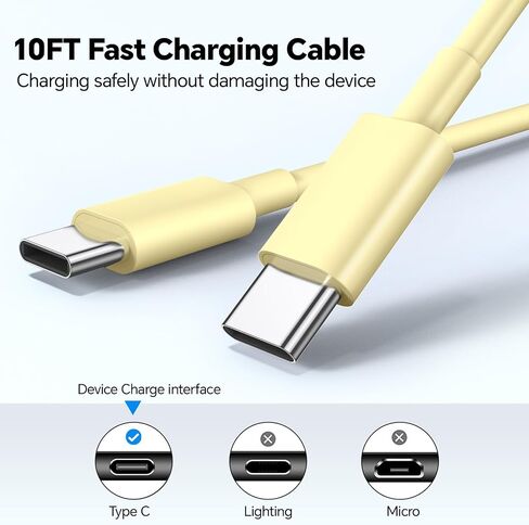 20W USB C Wall Charger Block,Compatibility with iPhone 16 Pro Charger Fast Charging with 10FT Long Type C Cable,for Phone16/15 Pro Max,16Plus,15Plus,I-Pad/Pad Pro/Air/Samsumg and More(Purple,Red) in Kuwait
