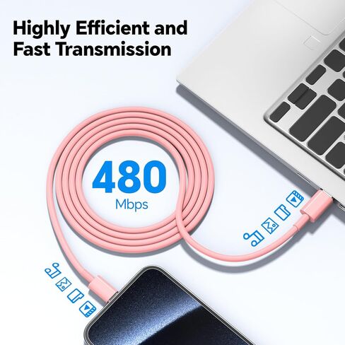20W USB C Wall Charger Block,Compatibility with iPhone 16 Pro Charger Fast Charging with 10FT Long Type C Cable,for Phone16/15 Pro Max,16Plus,15Plus,I-Pad/Pad Pro/Air/Samsumg and More(Purple,Red) in Kuwait