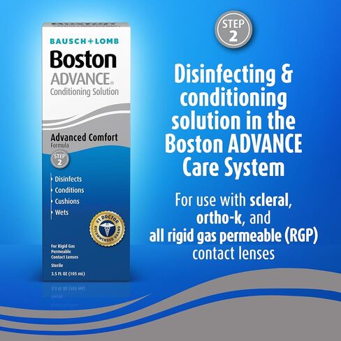 Boston Advance Contact Lens Solution by Bausch+ Lomb, for Gas Permeable Contact Lenses, 1 Fl Oz (Packaging May Vary) in Kuwait
