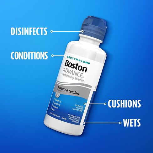 Boston Advance Contact Lens Solution by Bausch+ Lomb, for Gas Permeable Contact Lenses, 1 Fl Oz (Packaging May Vary) in Kuwait