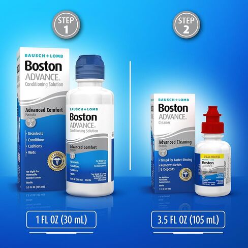 Boston Advance Contact Lens Solution by Bausch+ Lomb, for Gas Permeable Contact Lenses, 1 Fl Oz (Packaging May Vary) in Kuwait