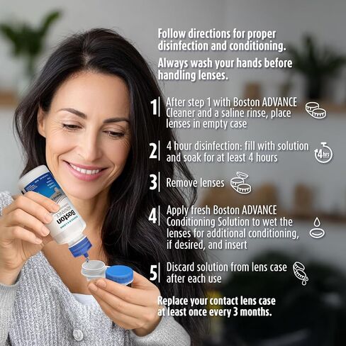 Boston Advance Contact Lens Solution by Bausch+ Lomb, for Gas Permeable Contact Lenses, 1 Fl Oz (Packaging May Vary) in Kuwait