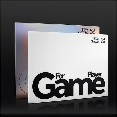 Tempered Glass Gaming Mouse Pad Ultra-Thin Desk Mat Anti-Scratch Wear-Resistant 450 * 400 * 1.8mm Large Competitive Mouse Pads Ultra-Smooth Micro-Etched Surface Anti-Slip Silicone Base (Black) in Saudi Arabia