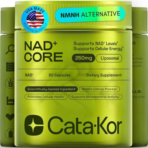 ملحق NMN البديل - Liposomal NAD Core Liponad 250mg - إمدادات مدتها 30 يومًا - ملحق NAD عالي النقاء لمكافحة الشيخوخة ، والمواطن - 60 كبسولات in Kuwait