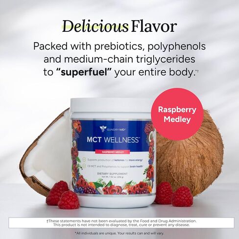 Gundry MD MCT Wellness Powder to Support Energy, Ketone Production and Brain Health, Keto Friendly, Sugar Free (90 Day Supply, Watermelon Lemonade) in Saudi Arabia