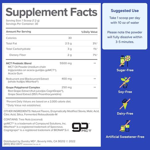 Gundry MD MCT Wellness Powder to Support Energy, Ketone Production and Brain Health, Keto Friendly, Sugar Free (90 Day Supply, Watermelon Lemonade) in Saudi Arabia
