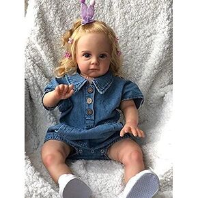 Angelbaby Reborn Realistic Baby Girl Dolls 24inch Pretty Silicone Real Toddler Dolls Life Life Soft Cloth Body Newborn Bebe Reborn Child with Blue Eyes for Girls in Saudi Arabia