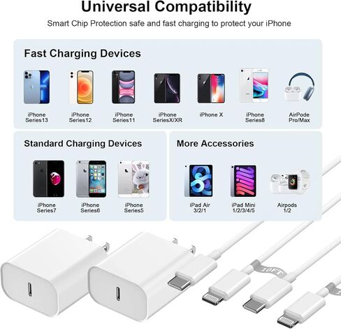 iPhone 16 15 Fast Charger,[MFi Certified] 2Pack 30W USB C Wall Charger Block with 10FT Long USB C to USB C Charging Data Sync Cable for iPhone 16 Pro Max/16 Pro/16 Plus/16/15 ProMax/15Pro/15Plus/15 in Kuwait