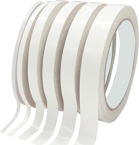 Double Sided Tape for Crafts, 3 Rolls Multi-Size Double-Sided Sticky Tapes Scrapbook Stickers for Arts, Photography, Gift Box, Packaging & Sealing, Card Making, Paper Backing, School DIY Projects in Kuwait