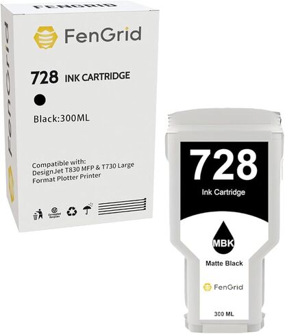 Ink Cartridge HP 728 Compatible with DesignJet T730 T830 Printer (Black Cyan Magenta Yellow) in Saudi Arabia