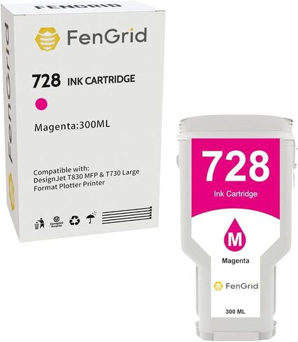Ink Cartridge HP 728 Compatible with DesignJet T730 T830 Printer (Black Cyan Magenta Yellow) in Saudi Arabia