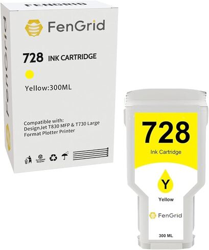 Ink Cartridge HP 728 Compatible with DesignJet T730 T830 Printer (Black Cyan Magenta Yellow) in Saudi Arabia