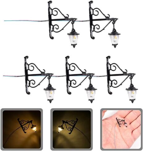 Zerodeko 5 PCS Dollhouse Wall Lamps Lights ، 1: 12 Dollhouse Lamps ، Mini Dollhouse Wall Lights ، Mini Wall Scones for Dollhouse Room Yard Dey in Kuwait