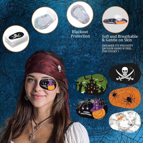 Geiserailie 50 Pcs Disposable Eye Patches for Adults with 5 Styles Vintage Boho Flower Designs Gentle Removal Eyepatches Adhesive Eyepatches for Lazy Eye Women Girl Gift, Sage Green in Saudi Arabia