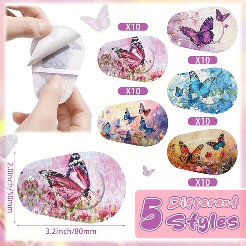 Geiserailie 50 Pcs Disposable Eye Patches for Adults with 5 Styles Vintage Boho Flower Designs Gentle Removal Eyepatches Adhesive Eyepatches for Lazy Eye Women Girl Gift, Sage Green in Kuwait