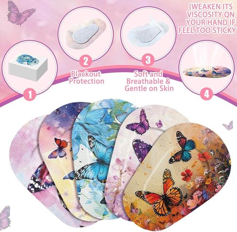 Geiserailie 50 Pcs Disposable Eye Patches for Adults with 5 Styles Vintage Boho Flower Designs Gentle Removal Eyepatches Adhesive Eyepatches for Lazy Eye Women Girl Gift, Sage Green in Kuwait