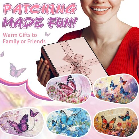 Geiserailie 50 Pcs Disposable Eye Patches for Adults with 5 Styles Vintage Boho Flower Designs Gentle Removal Eyepatches Adhesive Eyepatches for Lazy Eye Women Girl Gift, Sage Green in Kuwait