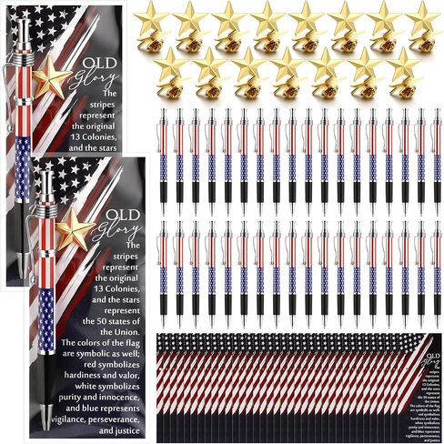 72 Pcs Veteran Gifts Bulk 24 American Flag Ballpoint Pens Patriotic Pens 24 Star Lapel Pins 24 Bookmarks USA Souvenirs Gifts for Foreigners Veteran Church Patriotic Party Favors Supplies in Saudi Arabia