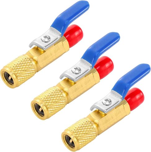AC Refrigerant Angle Ball Valve Set, Air Conditioner Refrigerant Angled Ball Valve 1/4 to 5/16, R410A Mini Split Adapters with R134A Refrigerant Tank Adapter, Refrigerant Ball Valve Adapter Kit in Kuwait