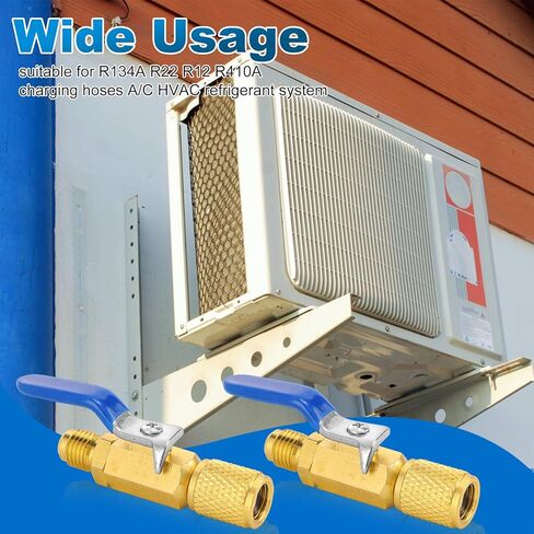 AC Refrigerant Angle Ball Valve Set, Air Conditioner Refrigerant Angled Ball Valve 1/4 to 5/16, R410A Mini Split Adapters with R134A Refrigerant Tank Adapter, Refrigerant Ball Valve Adapter Kit in Kuwait