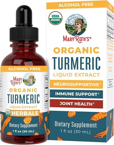 MaryRuth Organics USDA Turmeric Gold Liquid Drops | Herbal Blend | Turmeric Curcumin | Black Pepper | Cassia Cinnamon Bark | Ginger Root | Immune Support | Non-GMO Project Verified | Vegan | 1oz in Kuwait