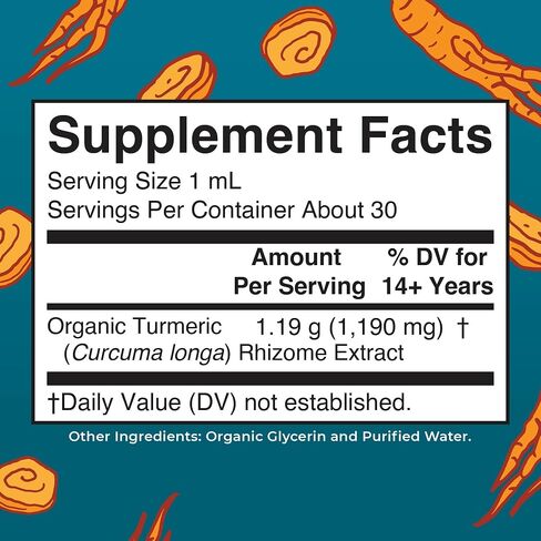 MaryRuth Organics USDA Turmeric Gold Liquid Drops | Herbal Blend | Turmeric Curcumin | Black Pepper | Cassia Cinnamon Bark | Ginger Root | Immune Support | Non-GMO Project Verified | Vegan | 1oz in Kuwait