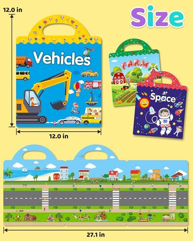 Benresive Reusable Sticker Books for Kids 2-4, Sticker Books for Toddlers 1-3 2-4, Toddler Travel Toys Activities Crafts Gifts - Thanksgiving in Saudi Arabia