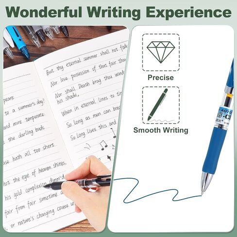 M&G Gel Pen Medium Point 0.5mm, 12 Pack Quick Dry Smooth Retractable Black Gel Ink Rollerball Pen for Home Office Writing Note Taking Journaling Business, Style 1 in Saudi Arabia