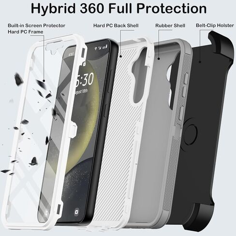 for Samsung Galaxy S24 FE Case with Belt Clip Holster & Kickstand,2X Screen Protectors,Heavy Duty Shockproof Drop Protection Bumper Military Grade Full Body Non Slip Rugged Durable Phone Cover in Kuwait