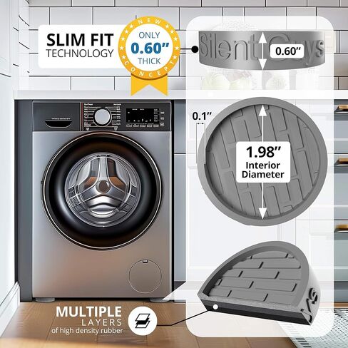 Silent Guys Anti Vibration Pads for Washing Machine - 4 Pack Washing Machine Anti Vibration Pads Vibration Isolation Pads Washing Machine Shock Absorber in Saudi Arabia