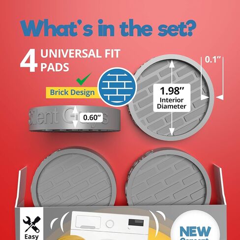 Silent Guys Anti Vibration Pads for Washing Machine - 4 Pack Washing Machine Anti Vibration Pads Vibration Isolation Pads Washing Machine Shock Absorber in Saudi Arabia
