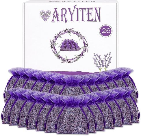 20 Pack Lavender Sachet Bags, 100% Natural French Dried Lavender Sachets for Drawers and Closets, Strong Smell Fragrance Fresh Scents Home in Kuwait