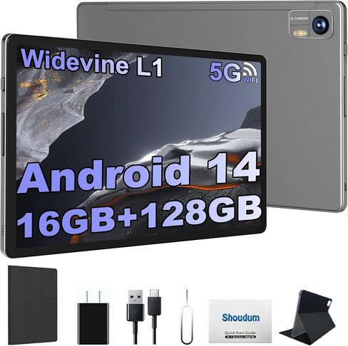Androind 14 Tablet, 10.1 Inch Tablet, 8GB RAM 128GB ROM 1TB Expand, 8000mAh Battery, 10.1 Inch Octa-Core with 13MP+8MP Camera/Bluetooth/GPS/WiFi/HD Display, Dark Grey. in Saudi Arabia