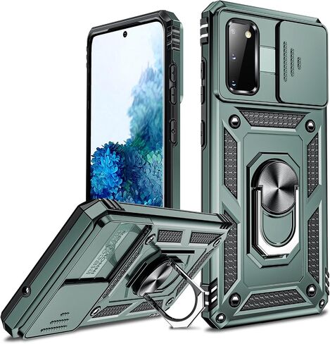 LeYi for Samsung-Galaxy-S20-Case-5G (Not Fit Plus/Ultra): Galaxy S20 5G Case with Stand, Military-Grade Protective Phone Case Cover with Magnetic Ring Kickstand for Samsung S20 5G 6.2 inch, Black in Kuwait