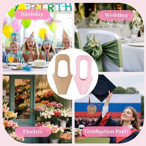 50 Pcs Kraft Paper Flowers Gift Bags with Handle, Bouquet Bags Hanging with Ribbon Sticker Rose Thorn Remover, Cone Floral Wrapping Paper Bag for Wedding Graduation Party Florist (Kraft Paper) in Saudi Arabia