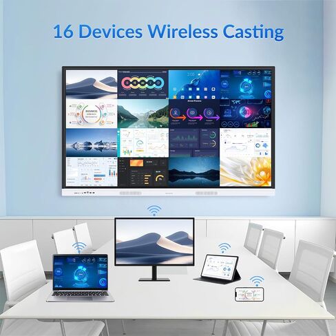 لوحة ذكية سعة 65 بوصة 4K - لوح تفاعلي معتمد من Google EDLA ، Android 14 OS ، لمسة من 50 نقطة ، صب لاسلكي - السبورة الرقمية للفصول الدراسية والمكاتب الهجينة (اللوحة فقط) in Kuwait