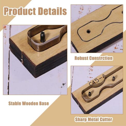 GLOBLELAND Circular Leather Cutting Die Wood Dies for Leather Metal Cutting Template Die Cutter with Smooth Wooden Base for DIY Crafts in Saudi Arabia