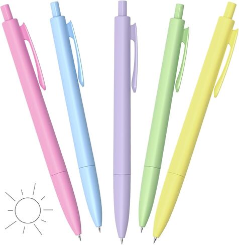 Gel Pens, 5 Pcs 0.5mm Black Ink Pens Fine Point Smooth Writing Pens,Premiums Pens with Soft Grip for Journaling Note Taking, Cute Office School Supplies for Women Men in Saudi Arabia