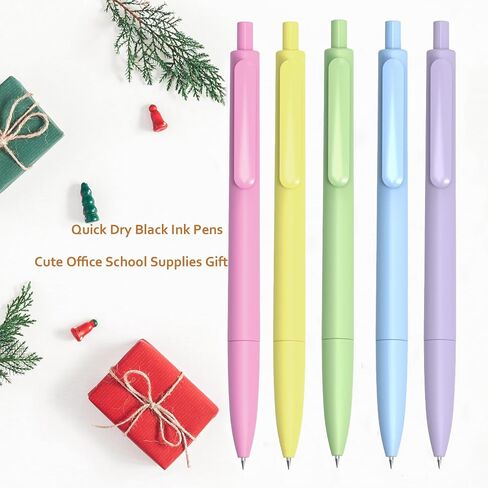Gel Pens, 5 Pcs 0.5mm Black Ink Pens Fine Point Smooth Writing Pens,Premiums Pens with Soft Grip for Journaling Note Taking, Cute Office School Supplies for Women Men in Saudi Arabia