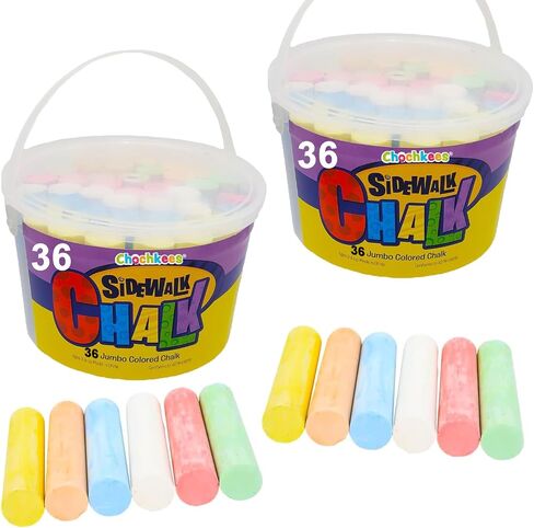 Jumbo Sidewalk Chalk, Jumbo chalk great for outdoor art, Sidewalk Chalk for Kids, Assorted Colored Chalk Pieces, Perfect For Party Favors (2-Pack) in Saudi Arabia